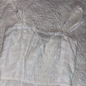 Abercrombie & Fitch White Textured Top